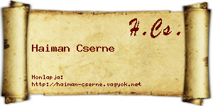 Haiman Cserne névjegykártya